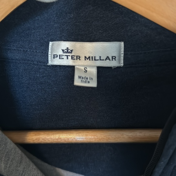 PETER MILLAR Men’s Navy and Gray Quarter Zip Size Small EUC - Picture 2 of 6